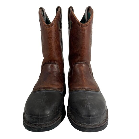 Georgia Mud Dog Pull-On Coffee Brown Leather & Rubber Work Boot Mens SZ 10.5M - Picture 3 of 10